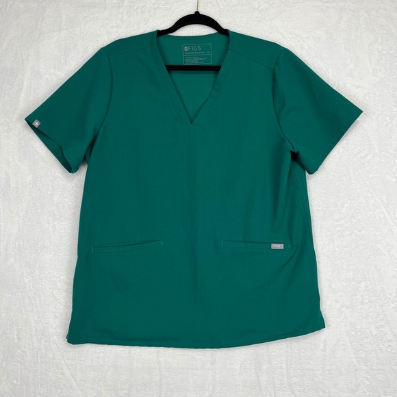 Figs Tops - FIGS Casma Three-Pocket Scrub Top Women XL Hunter Green V-Neck FW1100